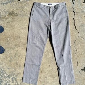 100% Cotton Lands' End Traditional Fit Light Grey Trousers with Waist Extenders